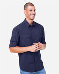 Core 365 CE510L Men's Ultra UVP Marina Shirt - Classic Navy - model side