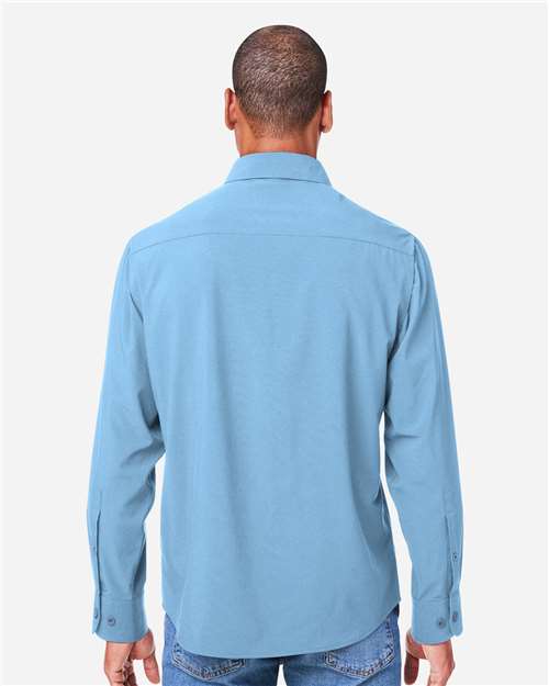 Core 365 CE510L Men's Ultra UVP Marina Shirt - Columbia Blue - model back