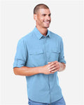 Core 365 CE510L Men's Ultra UVP Marina Shirt - Columbia Blue - model side