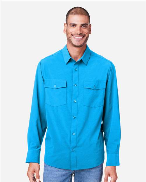 Core 365 CE510L Men's Ultra UVP Marina Shirt - Electric Blue - model front