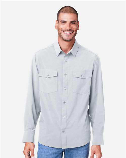 Core 365 CE510L Men's Ultra UVP Marina Shirt - Platinum - model front