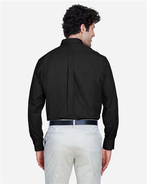 Core 365 88193 Men's Operate Twill Dress Shirt - Black - model back