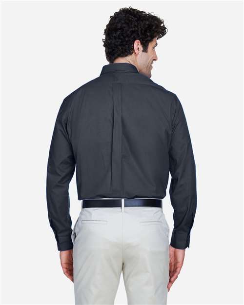 Core 365 88193 Men's Operate Twill Dress Shirt - Carbon - model back