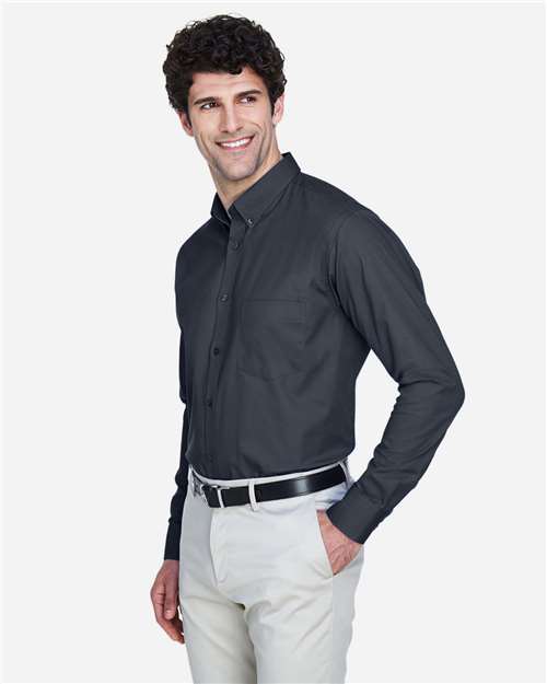 Core 365 88193 Men's Operate Twill Dress Shirt - Carbon - model side