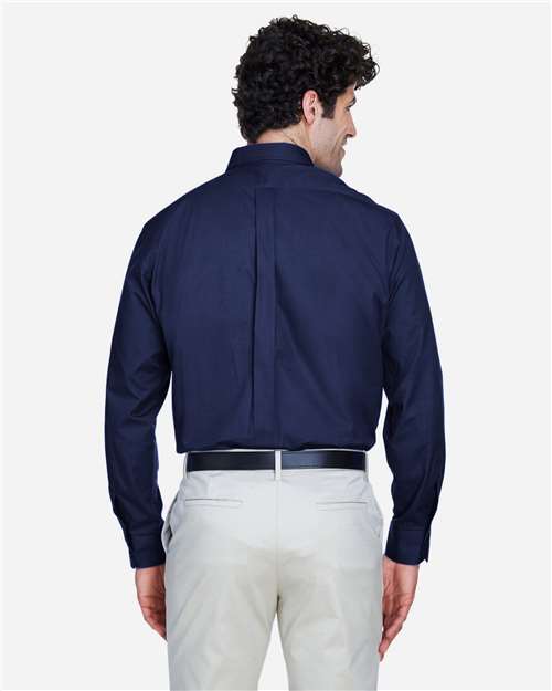 Core 365 88193 Men's Operate Twill Dress Shirt - Classic Navy - model back