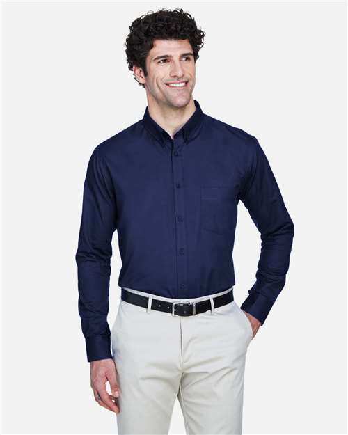 Core 365 88193 Men's Operate Twill Dress Shirt - Classic Navy - model front