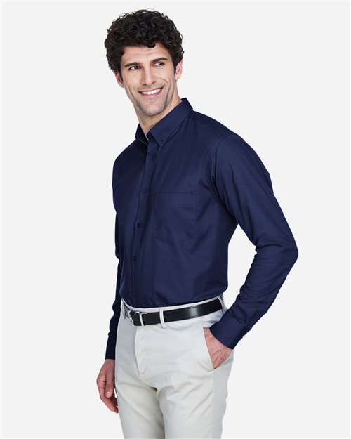 Core 365 88193 Men's Operate Twill Dress Shirt - Classic Navy - model side
