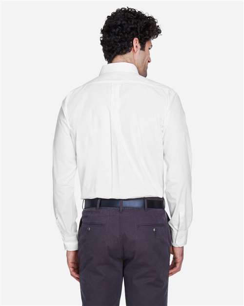 Core 365 88193 Men's Operate Twill Dress Shirt - White - model back