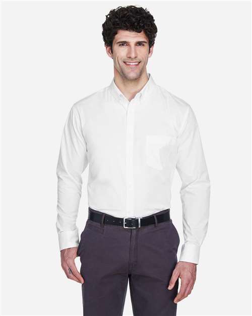 Core 365 88193 Men's Operate Twill Dress Shirt - White - model front