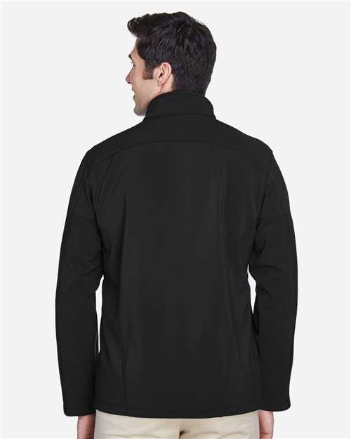 Core 365 88184 Men's Cruise Two-Layer Fleece Bonded Soft Shell Jacket - Black - model back