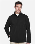 Core 365 88184 Men's Cruise Two-Layer Fleece Bonded Soft Shell Jacket - Black - model front