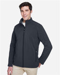 Core 365 88184 Men's Cruise Two-Layer Fleece Bonded Soft Shell Jacket - Carbon - model side