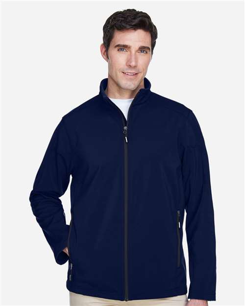 Core 365 88184 Men's Cruise Two-Layer Fleece Bonded Soft Shell Jacket - Classic Navy - model front