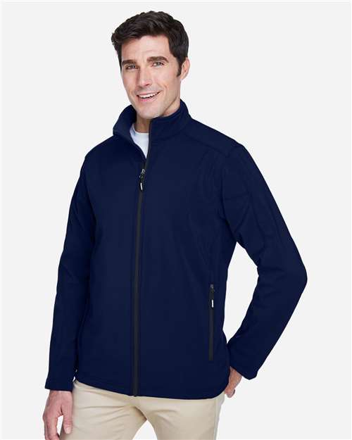 Core 365 88184 Men's Cruise Two-Layer Fleece Bonded Soft Shell Jacket - Classic Navy - model side
