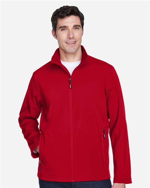 Core 365 88184 Men's Cruise Two-Layer Fleece Bonded Soft Shell Jacket - Classic Red - model front