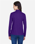 Core 365 78192 Women's Pinnacle Performance Long Sleeve Piqué Polo - Campus Purple - model back
