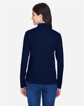 Core 365 78192 Women's Pinnacle Performance Long Sleeve Piqué Polo - Classic Navy - model back