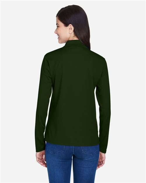 Core 365 78192 Women's Pinnacle Performance Long Sleeve Piqué Polo - Forest - model back