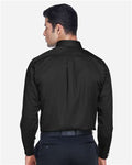 Devon & Jones DG530 Men's Crown Collection Solid Stretch Twill Woven Dress Shirt - Black - model back