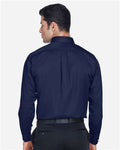 Devon & Jones DG530 Men's Crown Collection Solid Stretch Twill Woven Dress Shirt - Navy - model back