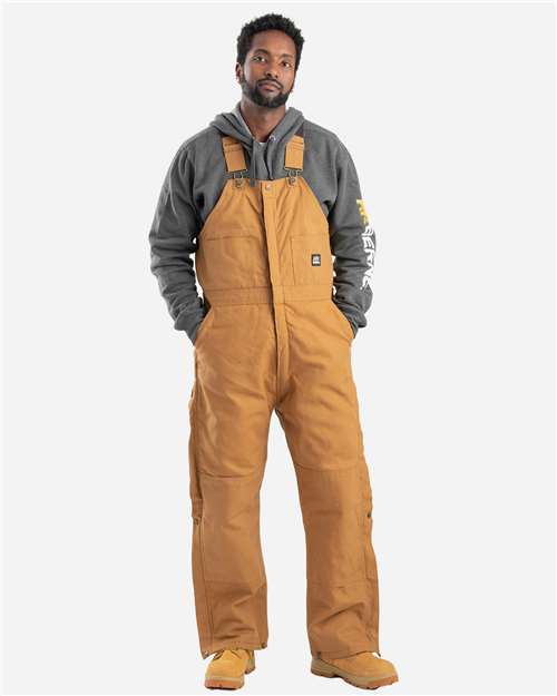 Berne Apparel B415 Men's Heritage Insulated Bib Overall - Brown Duck - model front