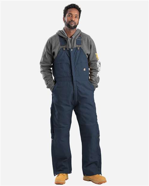 Berne Apparel B415 Men's Heritage Insulated Bib Overall - Navy - model front