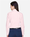 Devon & Jones D640W Women's Crown Collection Gingham Check Woven Dress Shirt - Pink - model back