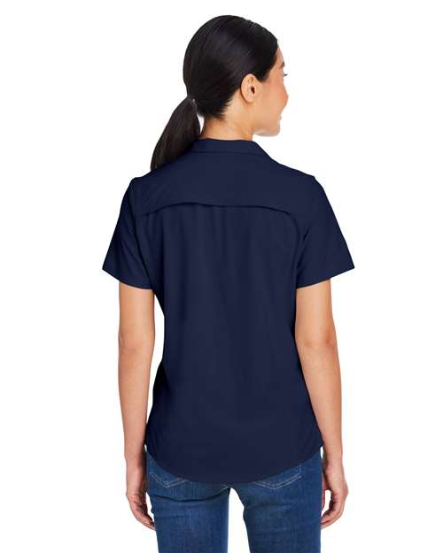 Core 365 CE510W Women's Ultra UVP Marina Shirt - Classic Navy - model back