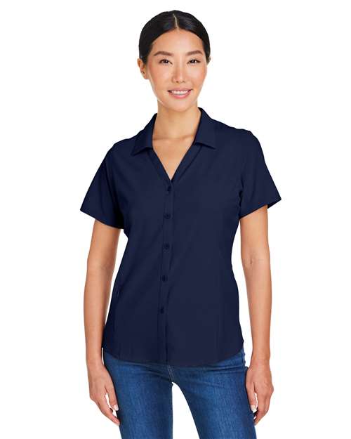 Core 365 CE510W Women's Ultra UVP Marina Shirt - Classic Navy - model front