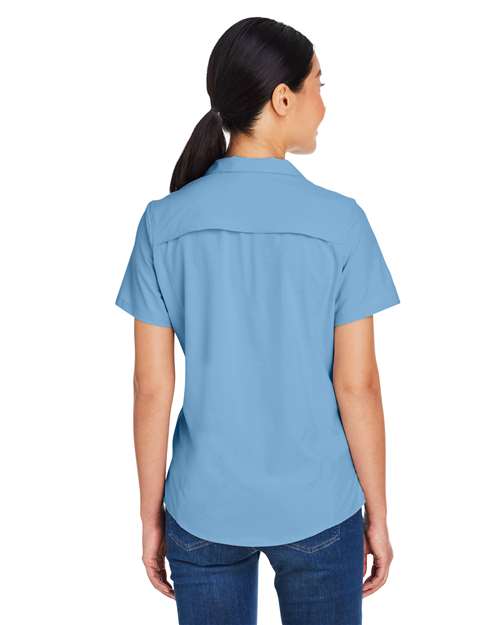 Core 365 CE510W Women's Ultra UVP Marina Shirt - Columbia Blue - model back