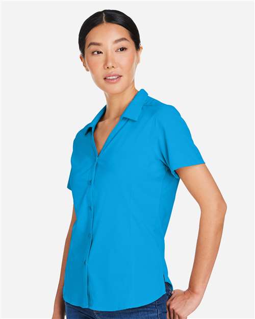 Core 365 CE510W Women's Ultra UVP Marina Shirt - Electric Blue - model side