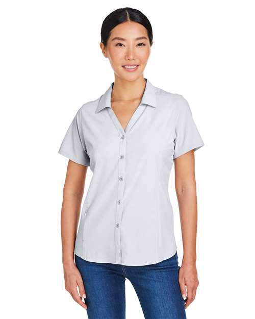 Core 365 CE510W Women's Ultra UVP Marina Shirt - Platinum - model front