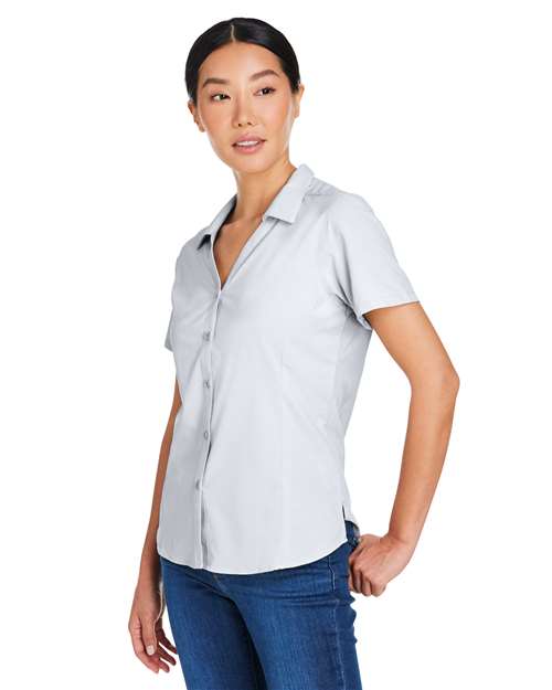 Core 365 CE510W Women's Ultra UVP Marina Shirt - Platinum - model side