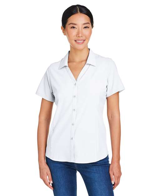 Core 365 CE510W Women's Ultra UVP Marina Shirt - White - model front