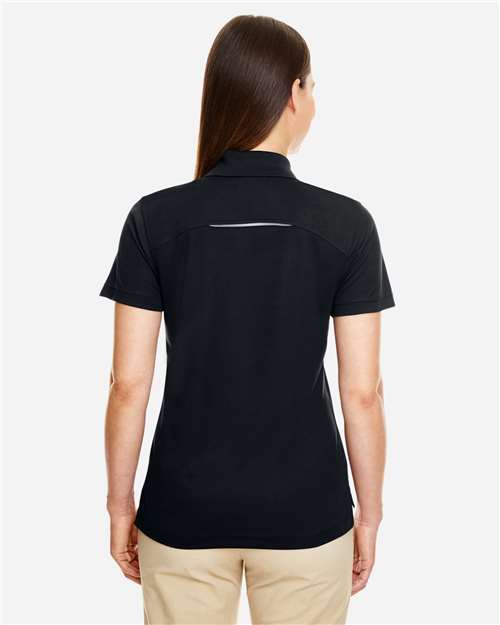 Core 365 78181R Women's Radiant Performance Piqué Polo with Reflective Piping - Black - model back