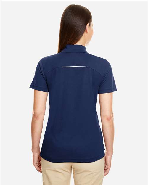 Core 365 78181R Women's Radiant Performance Piqué Polo with Reflective Piping - Classic Navy - model back