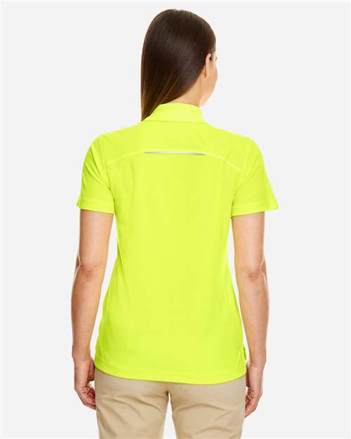 Core 365 78181R Women's Radiant Performance Piqué Polo with Reflective Piping - Safety Yellow - model back