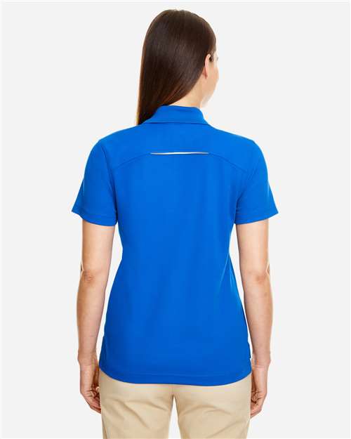 Core 365 78181R Women's Radiant Performance Piqué Polo with Reflective Piping - True Royal - model back