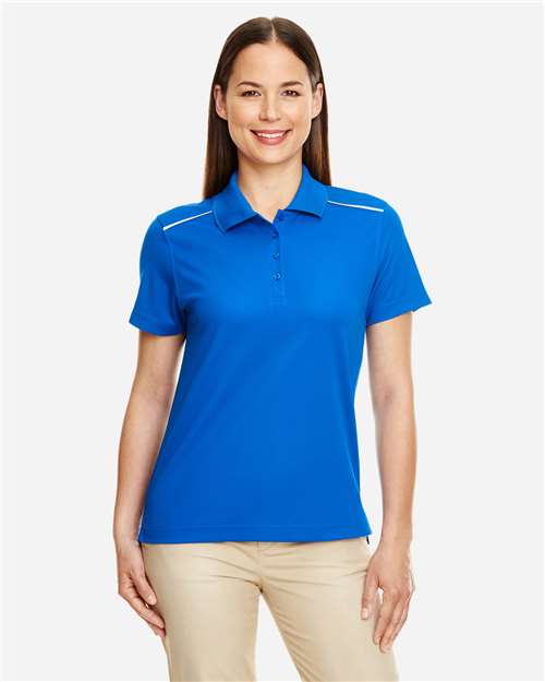 Core 365 78181R Women's Radiant Performance Piqué Polo with Reflective Piping - True Royal - model front
