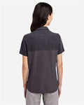 Core 365 CE112CW Women's Fusion ChromaSoft Colorblock Polo - Carbon/ Carbon Heather - model back
