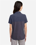 Core 365 CE112CW Women's Fusion ChromaSoft Colorblock Polo - Classic Navy/ Classic Navy Heather - model back