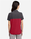 Core 365 CE112CW Women's Fusion ChromaSoft Colorblock Polo - Classic Red/ Carbon Heather - model back