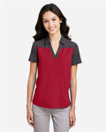 Core 365 CE112CW Women's Fusion ChromaSoft Colorblock Polo - Classic Red/ Carbon Heather - model front