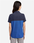 Core 365 CE112CW Women's Fusion ChromaSoft Colorblock Polo - True Royal/ Classic Navy Heather - model back