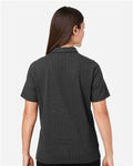 Devon & Jones DG101W Women's Crownlux Performance Geo Polo - Black/ Graphite - model back