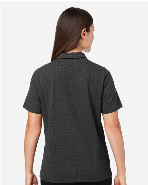 Devon & Jones DG101W Women's Crownlux Performance Geo Polo - Black/ Graphite - model back