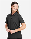 Devon & Jones DG101W Women's Crownlux Performance Geo Polo - Black/ Graphite - model side