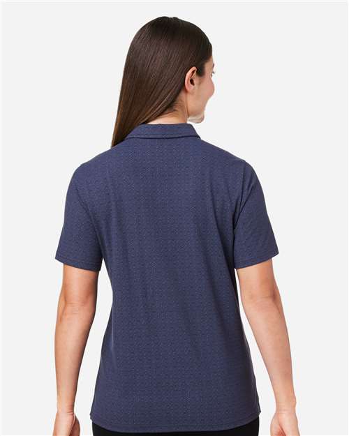 Devon & Jones DG101W Women's Crownlux Performance Geo Polo - Navy/ French Blue - model back