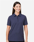 Devon & Jones DG101W Women's Crownlux Performance Geo Polo - Navy/ French Blue - model front