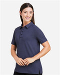 Devon & Jones DG101W Women's Crownlux Performance Geo Polo - Navy/ French Blue - model side